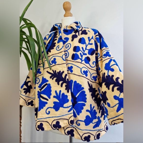 SOLD! Suzani Hand Embroidered Unisex Bolero Short Jacket - Picture 3 of 9